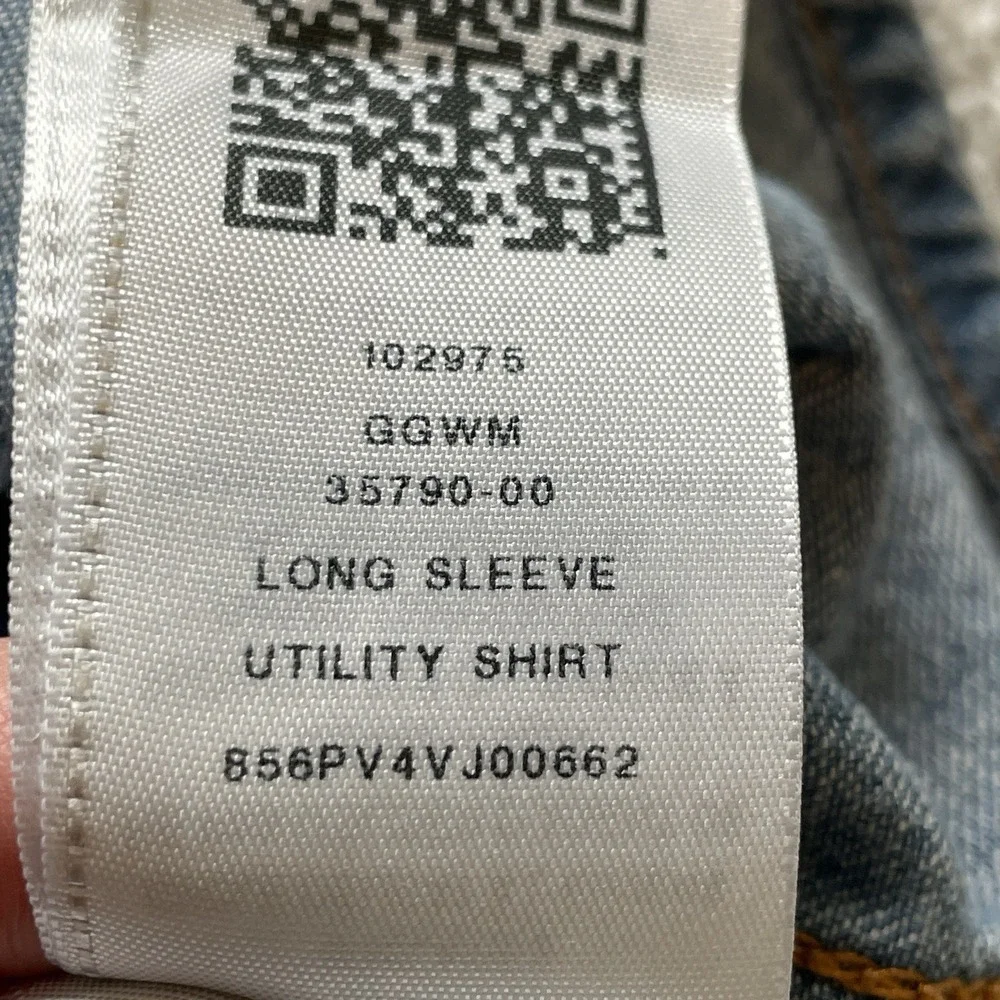 True Religion Chambray Long Sleeve Utility Shirt Mens‎ L Cotton Western Normcore